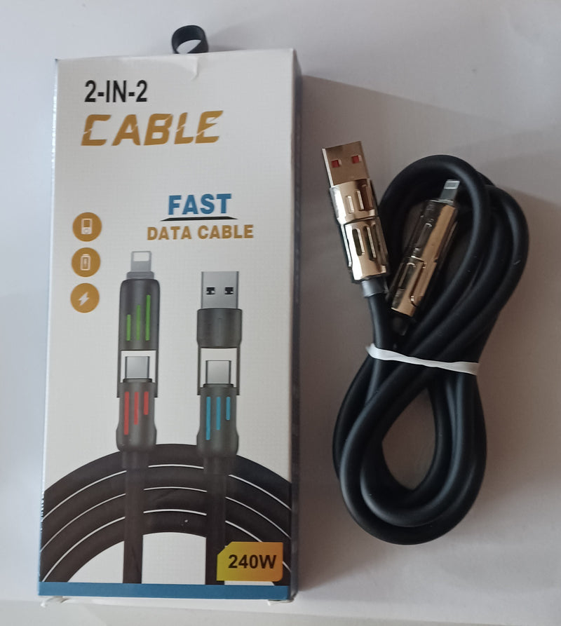 2-in-2 Schnelldatenkabel 1,5m neu
