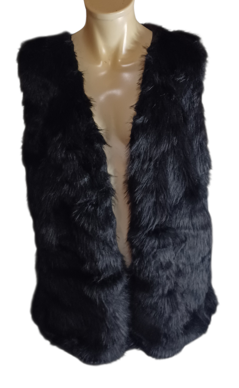 Schwarze Kunstfell Weste Gr.XXL neu