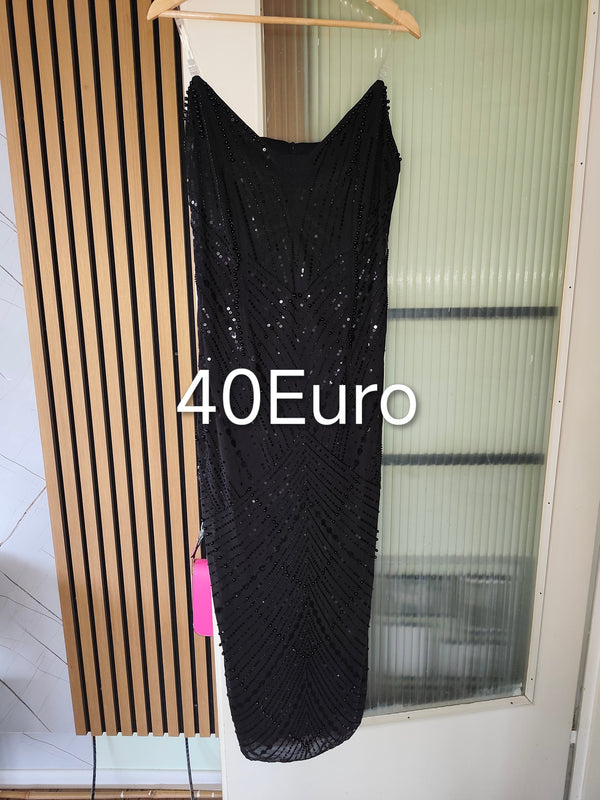 Abendkleid schwarz mit Pailletten Gr.L-XL